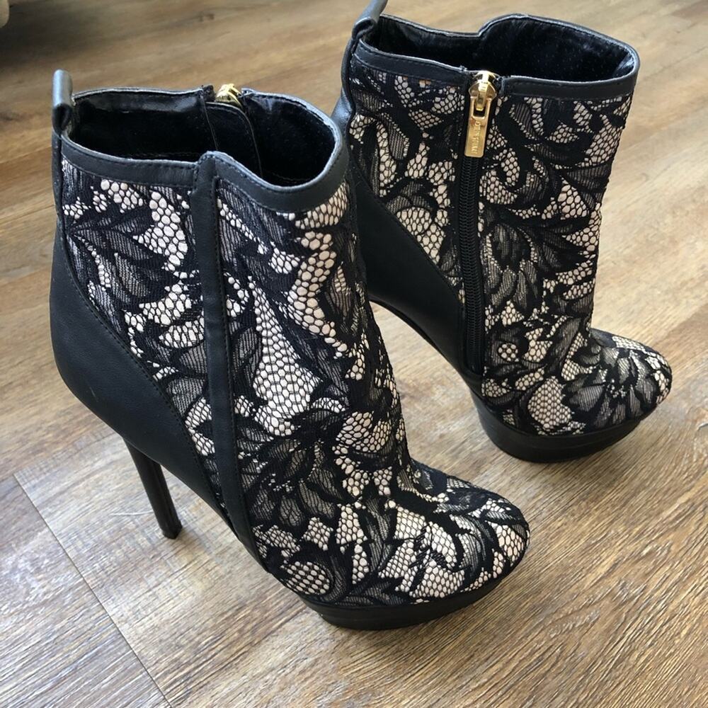 Colin Stuart Lace Platform High Heel Boot Size 7.5 - image 3